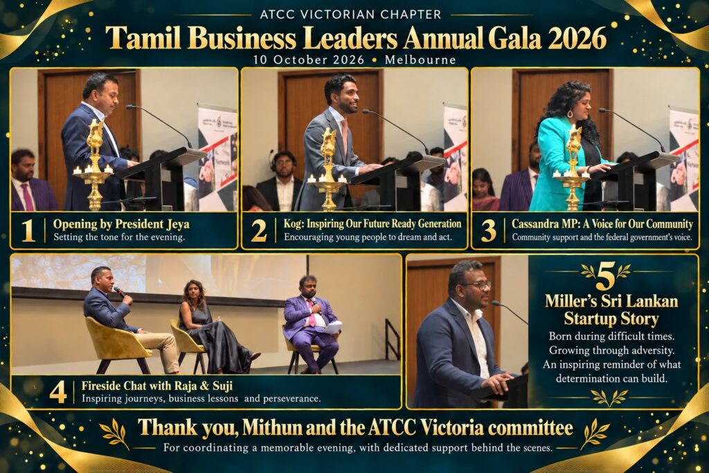 ATCC Vic Chapter – Tamil Business Leaders Annual Gala 2026: Celebrating Heritage and Success